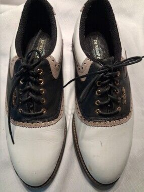 Dunlop Saddle Oxford Leather Gold Shoes Spiked